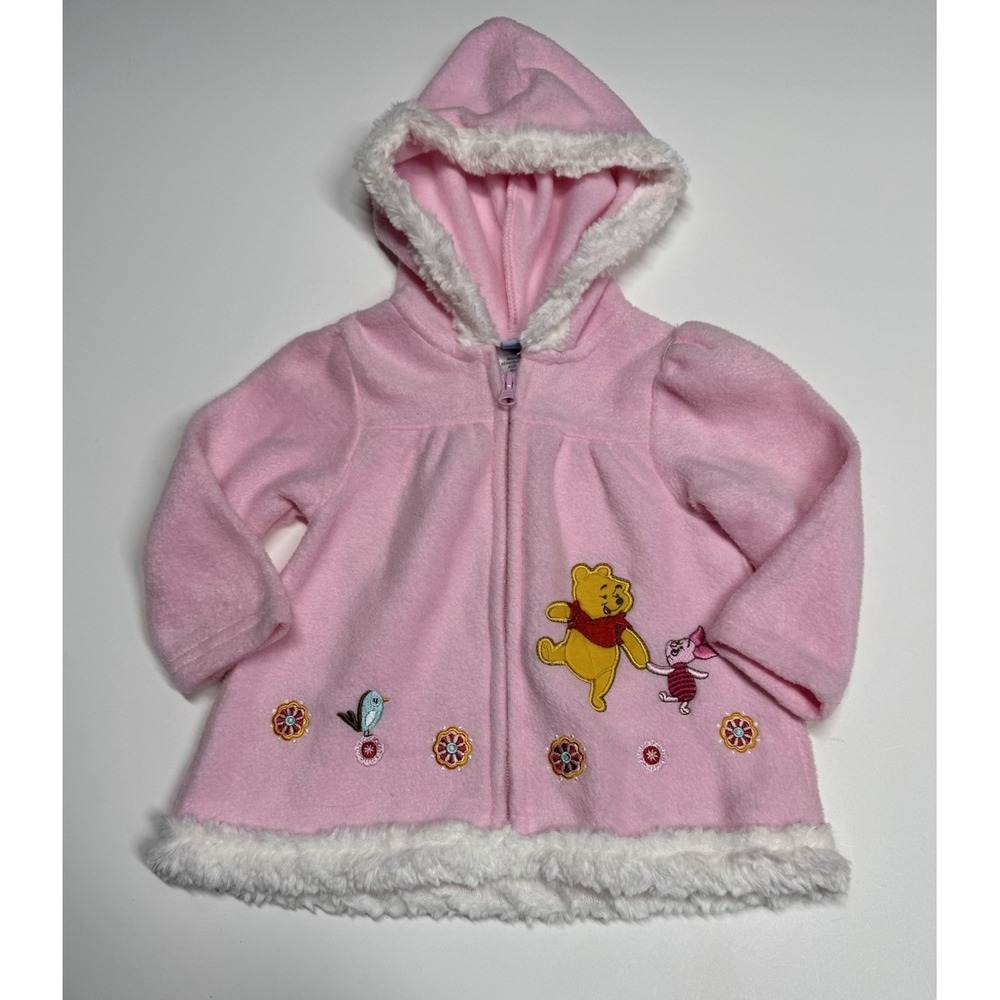 Baby Girls‎ 18 Months Winnie The Pooh Piglet Soft Pink Light Fleece Zip Up